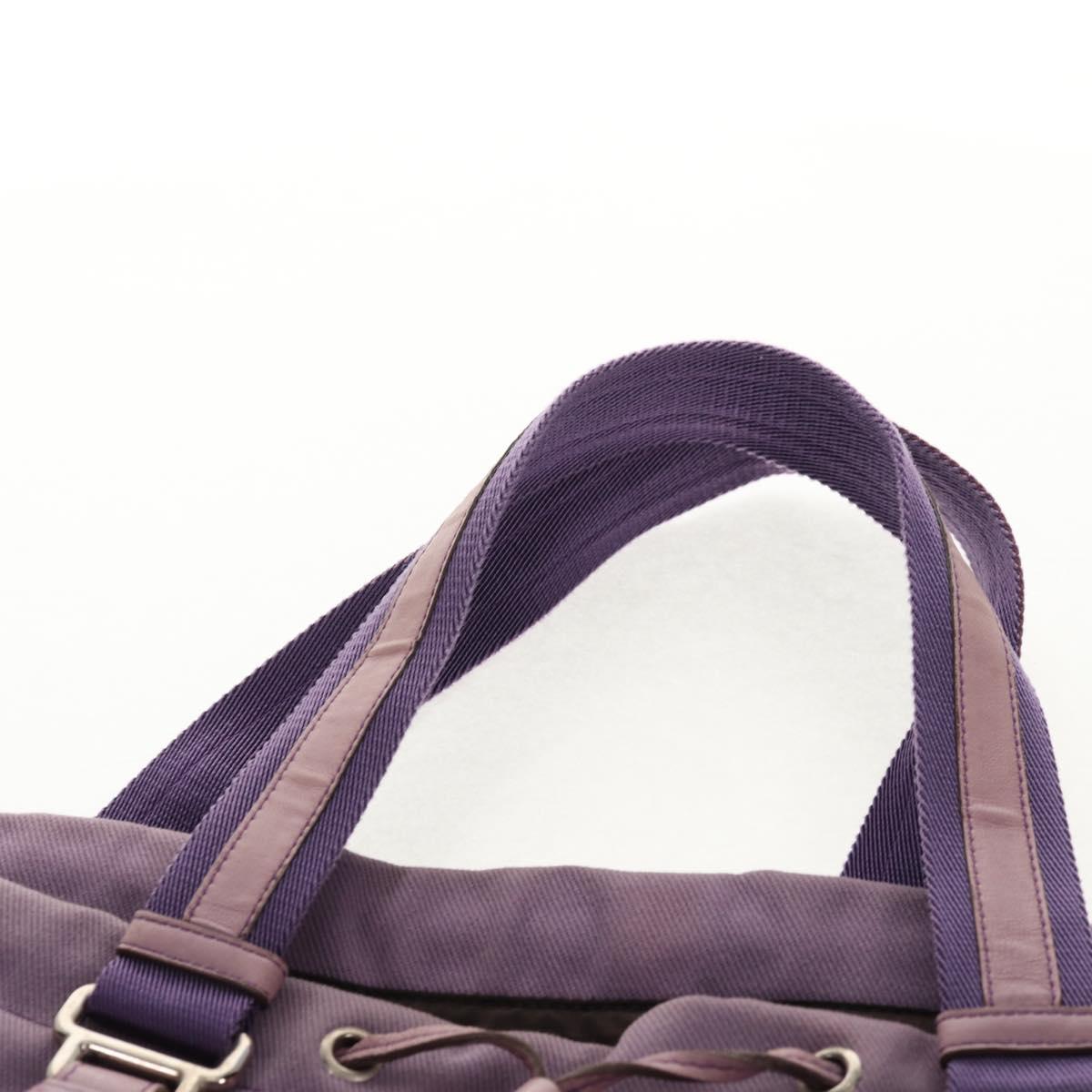 SAINT LAURENT Kahala Tote Bag Canvas Purple Silver 121627 Auth gh833