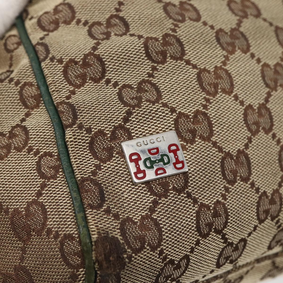 GUCCI GG Canvas Web Sherry Line Tote Bag Beige Green Red 145758 Auth gh835