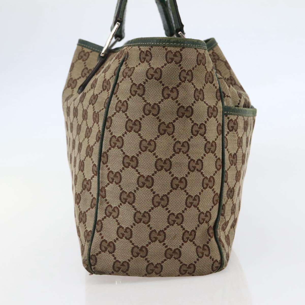 GUCCI GG Canvas Web Sherry Line Tote Bag Beige Green Red 145758 Auth gh835