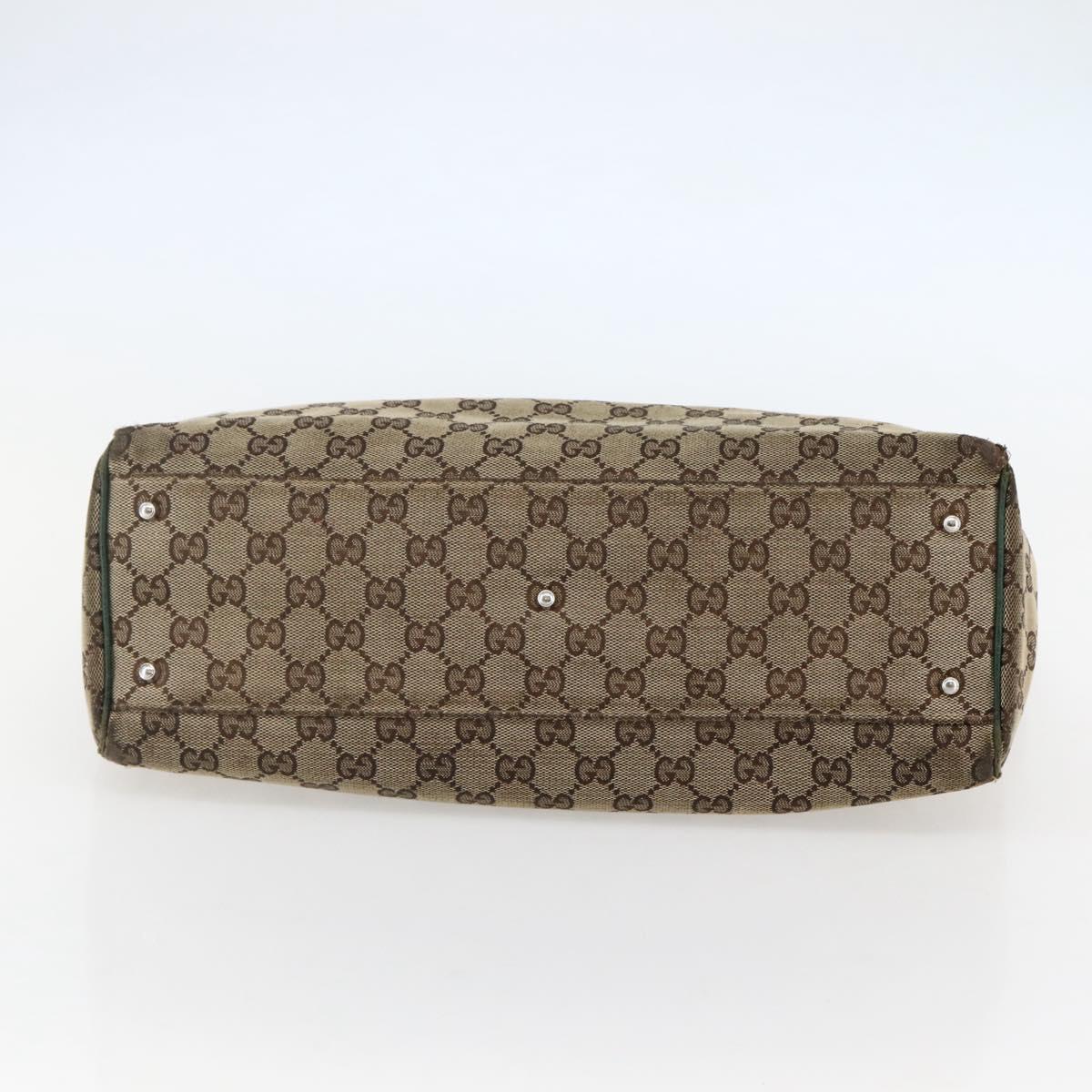 GUCCI GG Canvas Web Sherry Line Tote Bag Beige Green Red 145758 Auth gh835