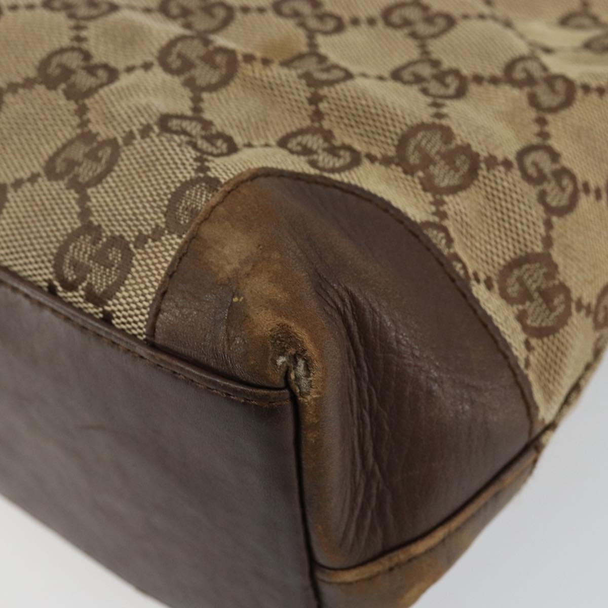 GUCCI GG Canvas Tote Bag Beige Gold 002 1119 Auth gh836