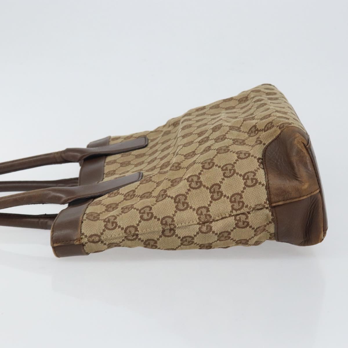GUCCI GG Canvas Tote Bag Beige Gold 002 1119 Auth gh836