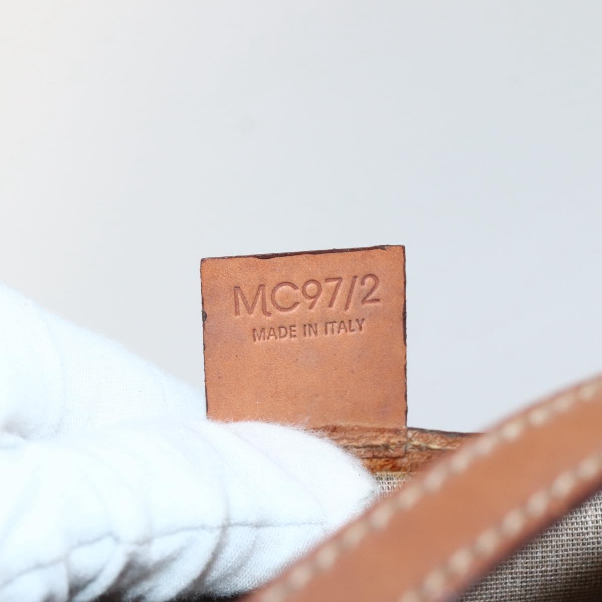 CELINE Macadam Canvas Tote Bag PVC Leather Brown Gold Auth gh838