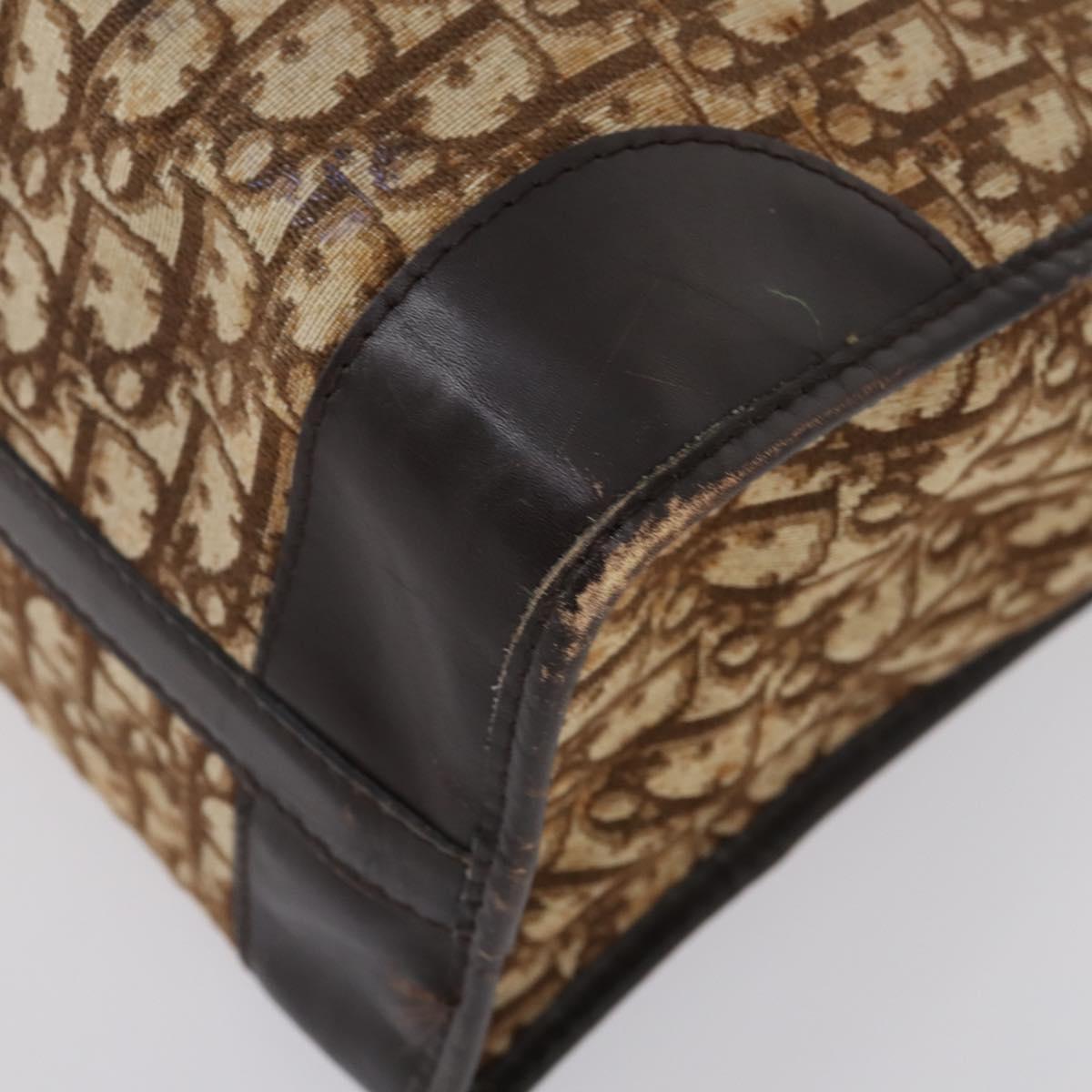 Christian Dior Trotter Canvas Boston Bag Brown Auth gh842