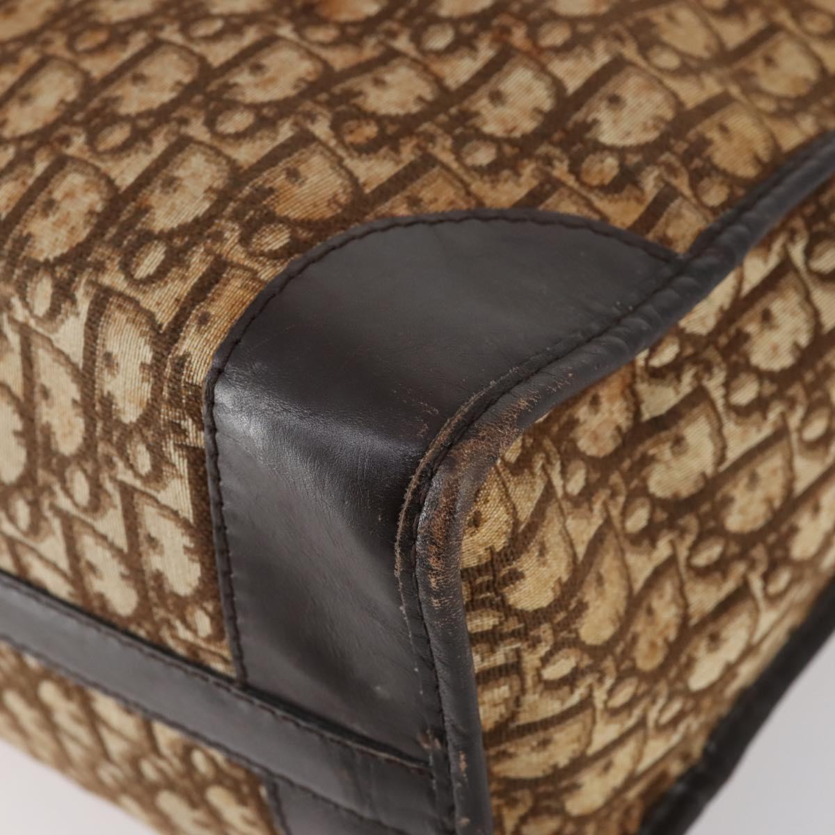 Christian Dior Trotter Canvas Boston Bag Brown Auth gh842