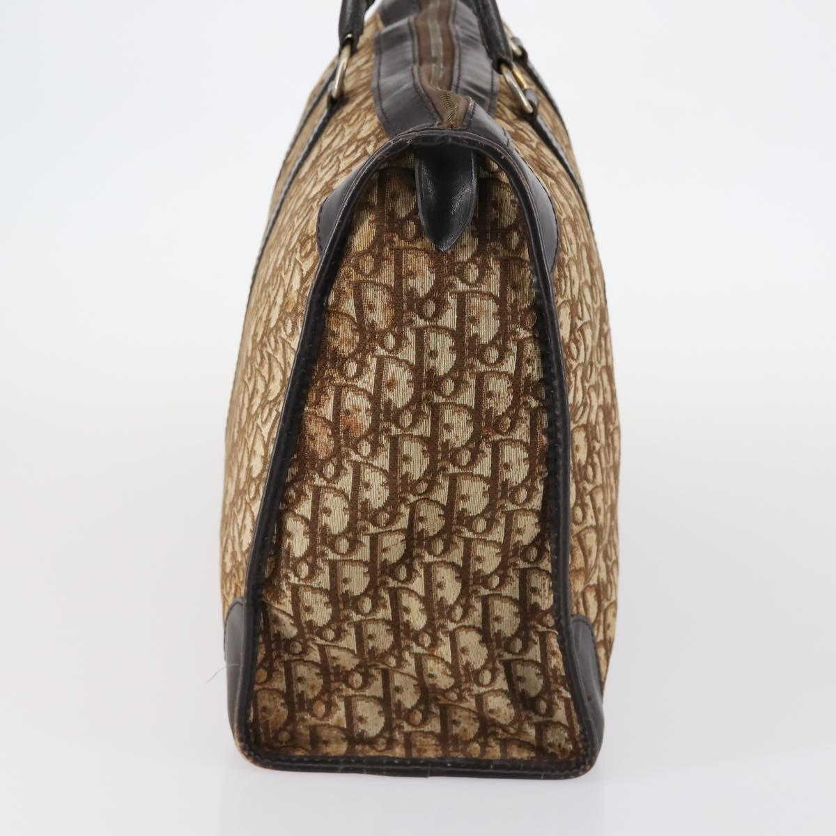 Christian Dior Trotter Canvas Boston Bag Brown Auth gh842