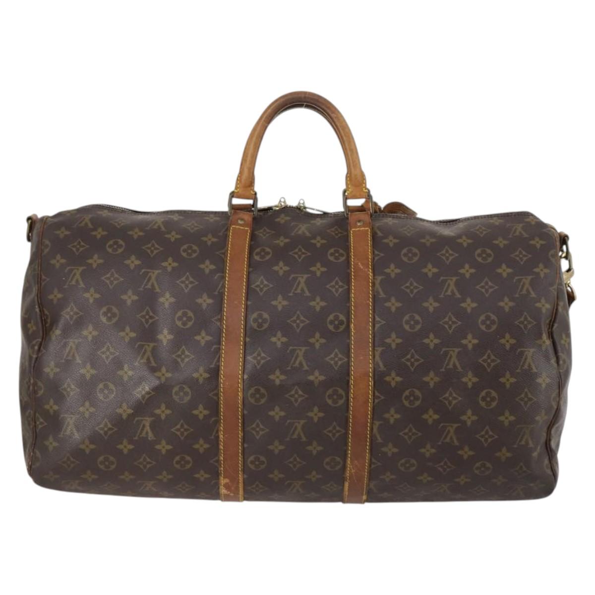 LOUIS VUITTON Monogram Keepall Bandouliere 55 Boston Bag M41414 LV Auth gh851