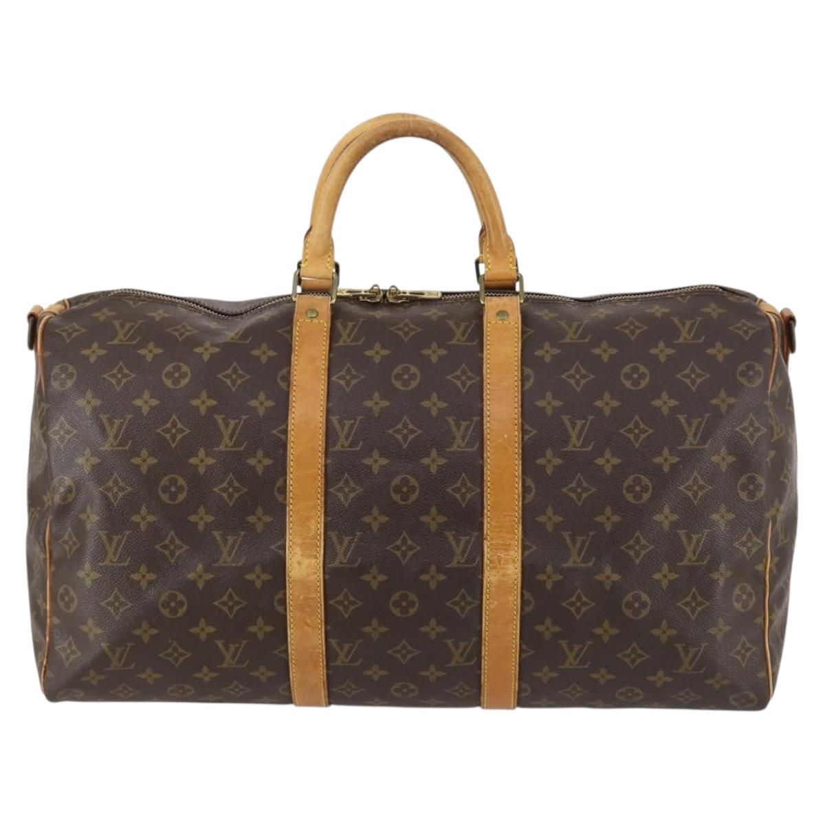 LOUIS VUITTON Monogram Keepall Bandouliere 50 Boston Bag M41416 LV Auth gh873
