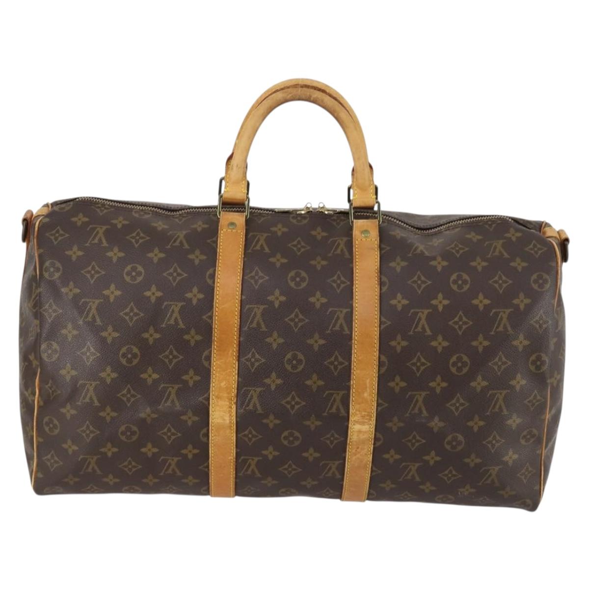 LOUIS VUITTON Monogram Keepall Bandouliere 50 Boston Bag M41416 LV Auth gh873