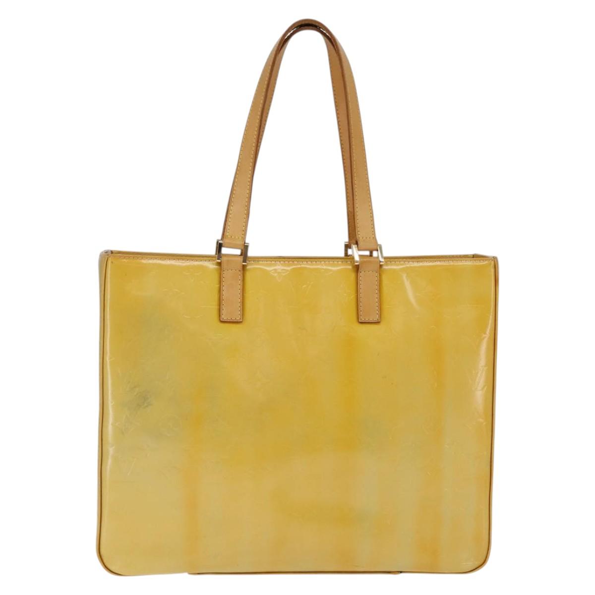 LOUIS VUITTON Monogram Vernis Columbus Tote Bag Gris M91028 LV Auth gh879