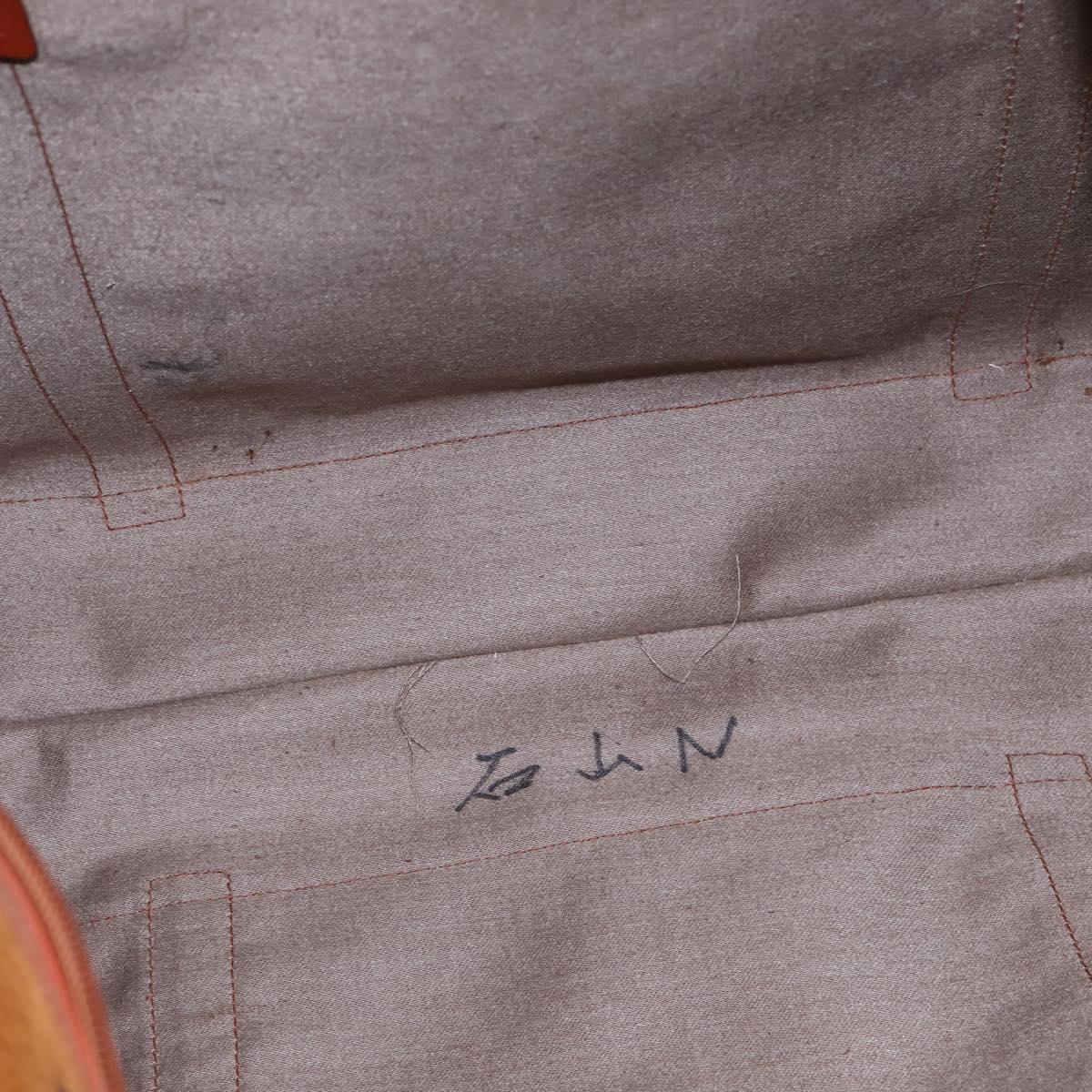 MCM Logogram Vicetos Boston Bag PVC Leather Brown Gold Auth gh882