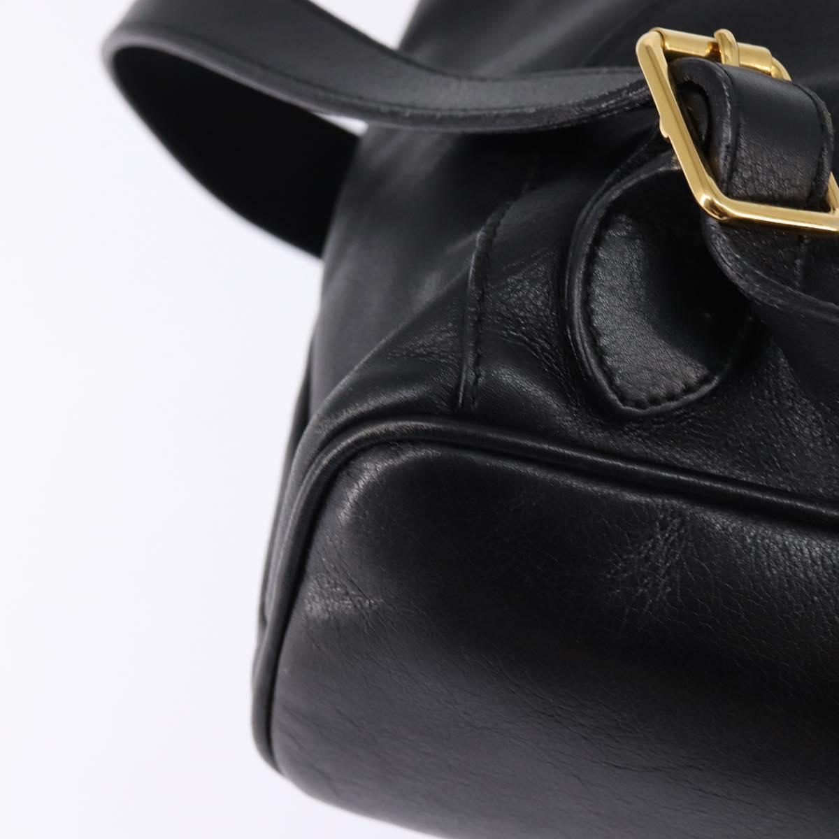 GUCCI Bamboo Backpack Leather Black Gold 003 1118 0016 Auth gh885