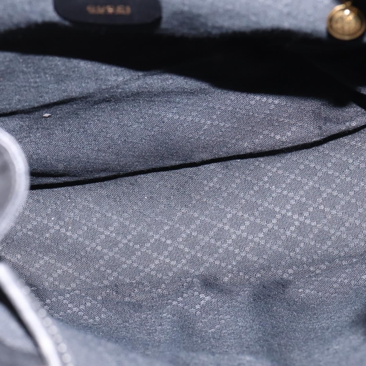 GUCCI Bamboo Backpack Leather Black Gold 003 1118 0016 Auth gh885