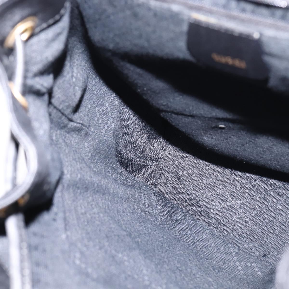 GUCCI Bamboo Backpack Leather Black Gold 003 1118 0016 Auth gh885