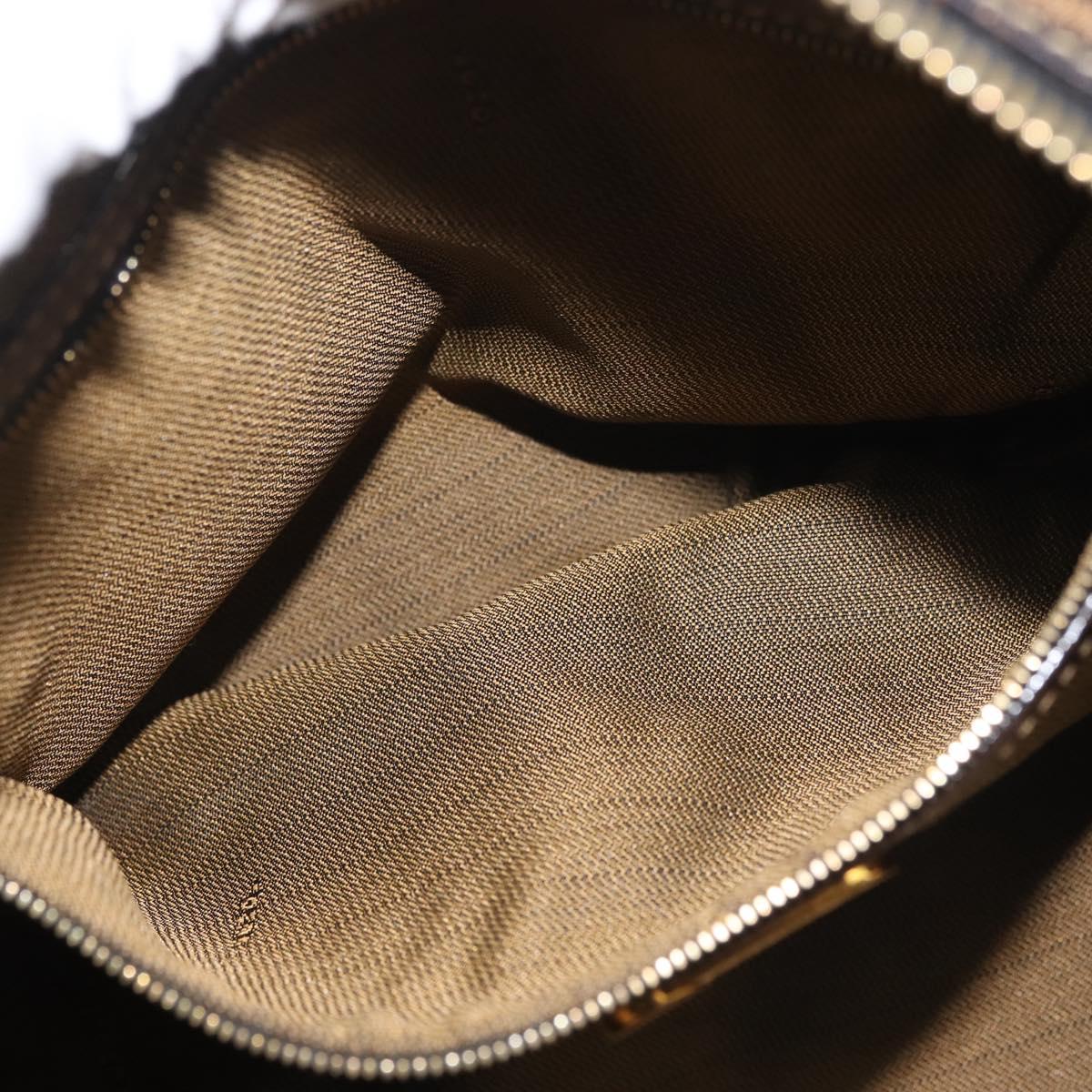 FENDI Zucca Canvas Hand Bag 2way Black Brown Auth gh886