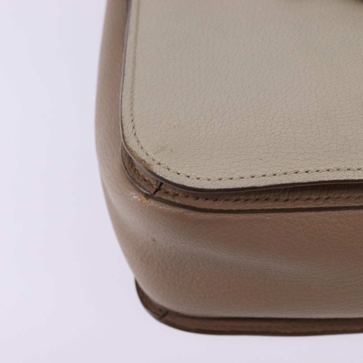 Miu Miu Hand Bag Leather 2way Beige Gold Auth gh888