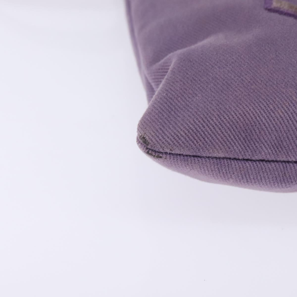 SAINT LAURENT Kahala Shoulder Bag Canvas Purple Silver Auth gh889