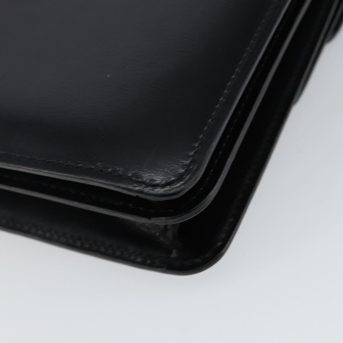 CELINE Hand Bag Leather Black Gold Auth gh890