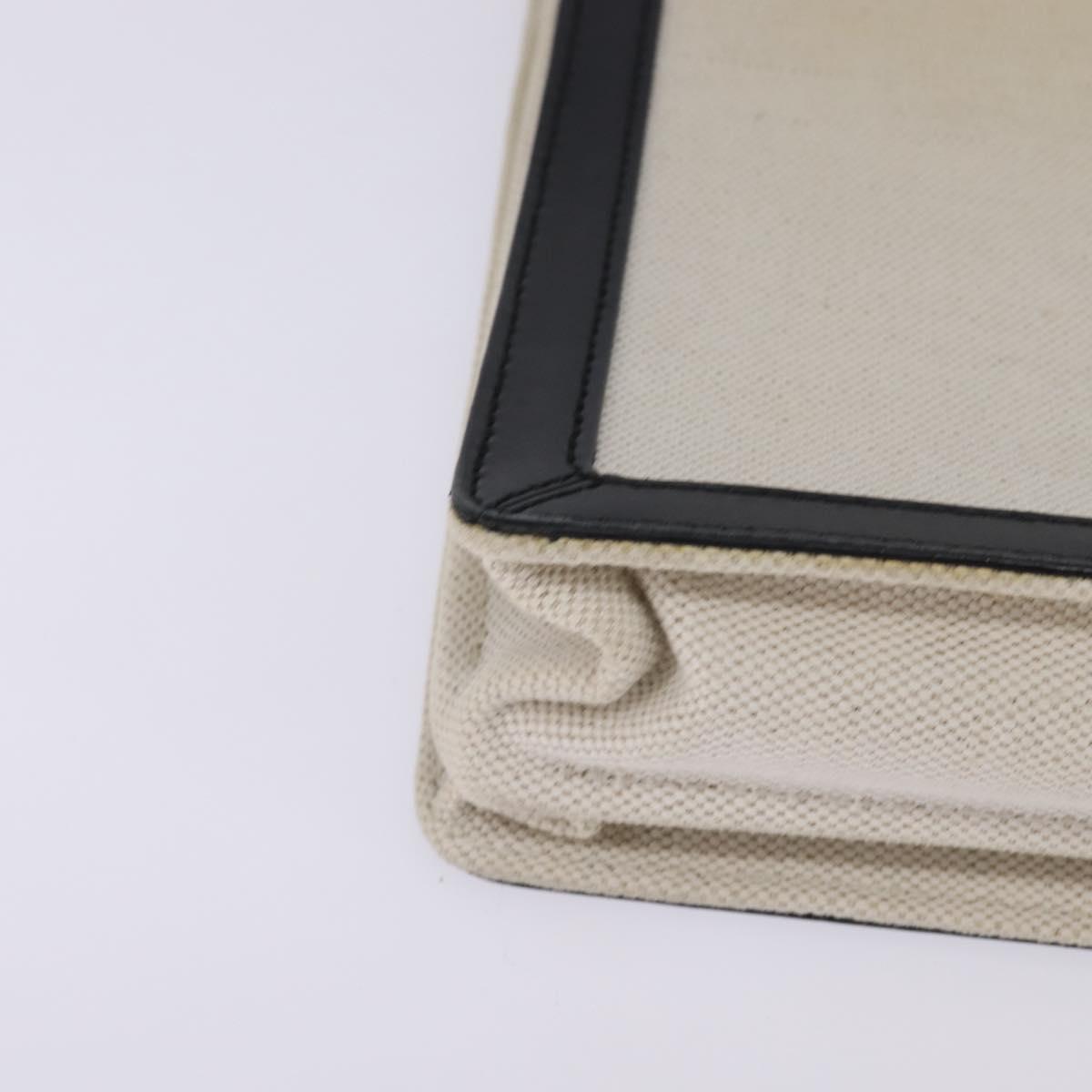 BALENCIAGA Shoulder Bag Canvas Leather White Silver 339937 Auth gh893