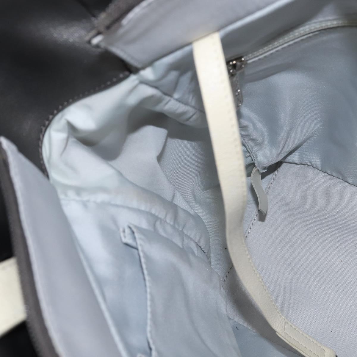 CHANEL Paris Biarritz Tote Tote Bag Coated Canvas Silver CC Auth gh895