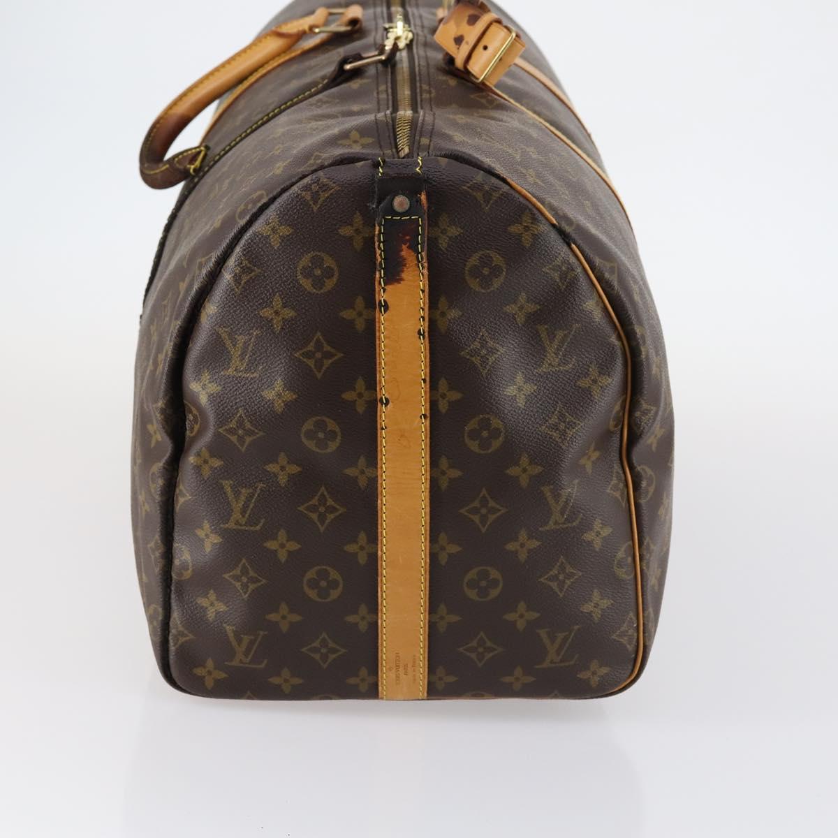 LOUIS VUITTON Monogram Keepall Bandouliere 55 Boston Bag M41414 LV Auth gh898