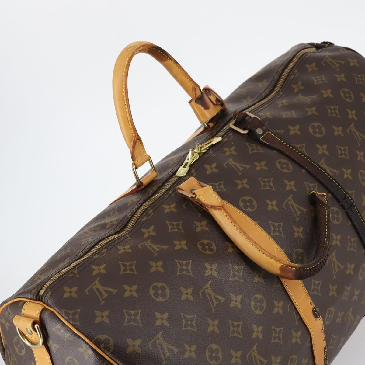 LOUIS VUITTON Monogram Keepall Bandouliere 55 Boston Bag M41414 LV Auth gh898