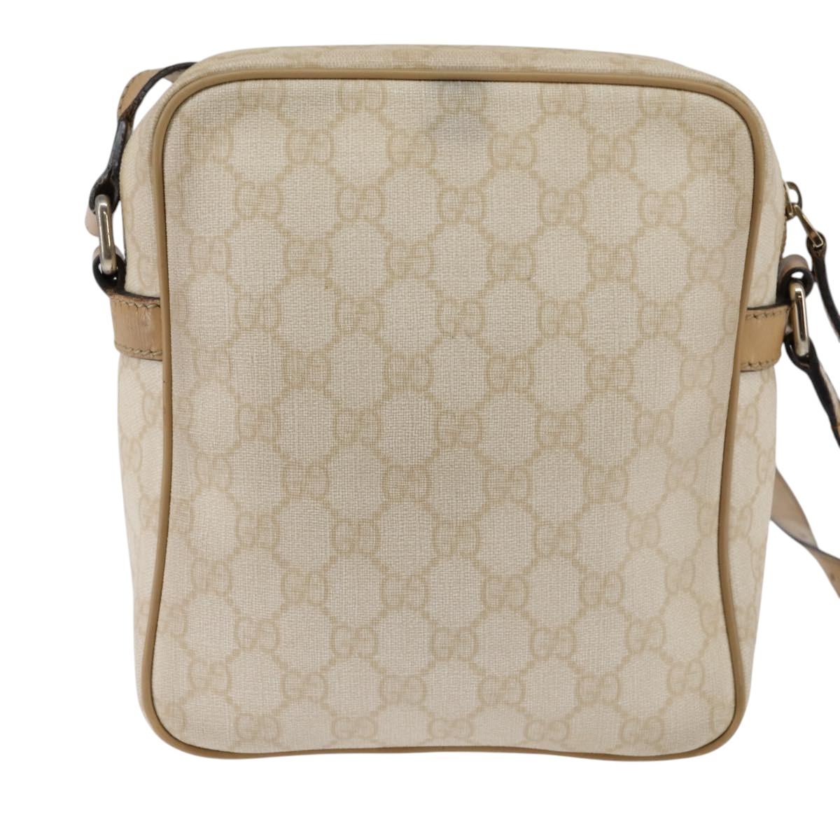 GUCCI GG Supreme Shoulder Bag PVC Beige Gold 233268 Auth gh908