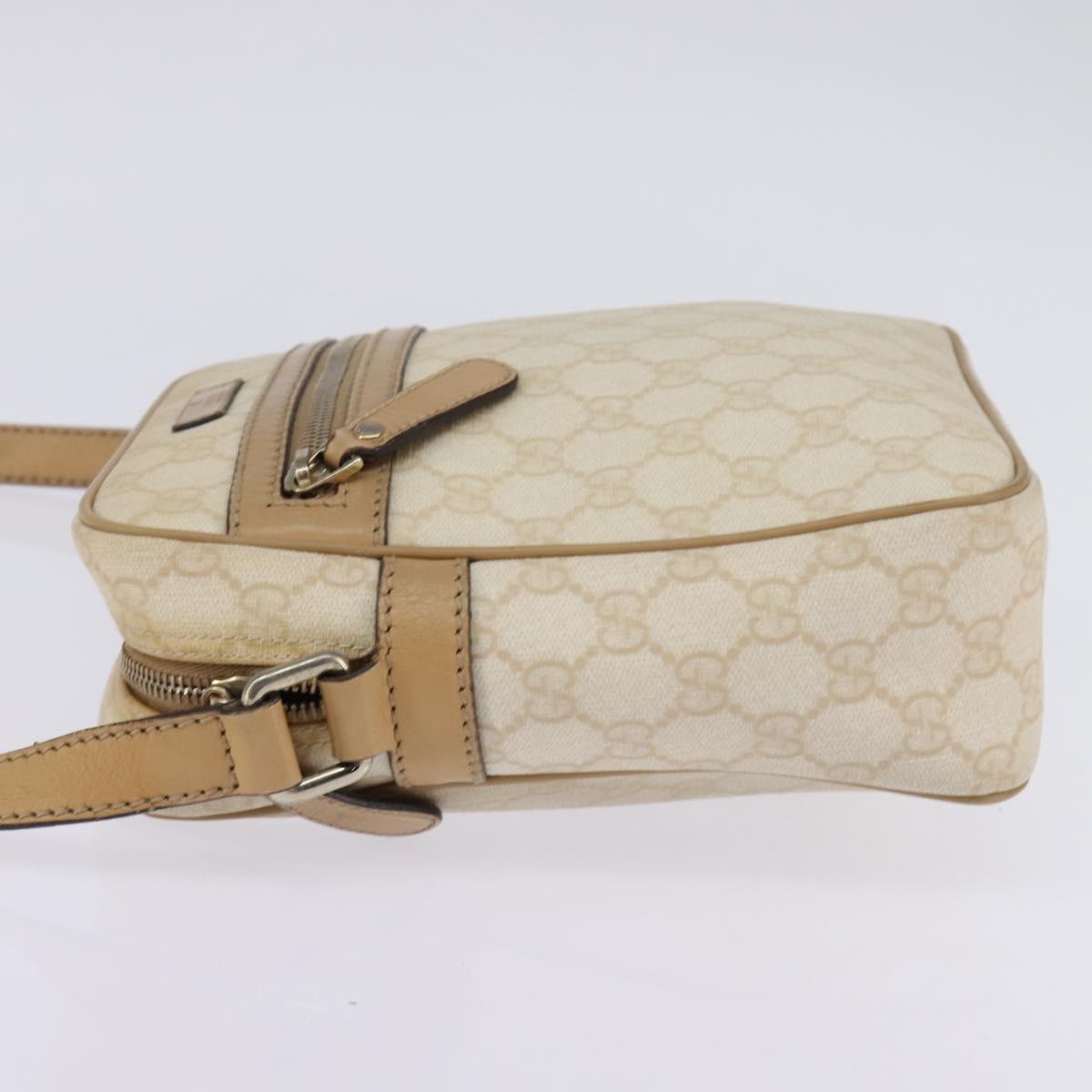 GUCCI GG Supreme Shoulder Bag PVC Beige Gold 233268 Auth gh908