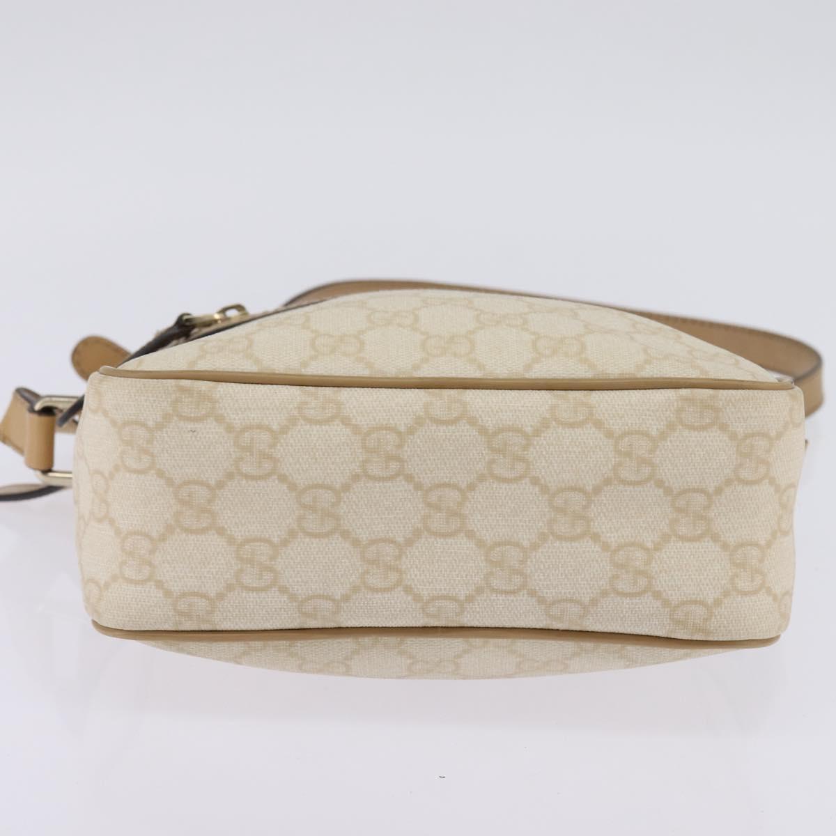 GUCCI GG Supreme Shoulder Bag PVC Beige Gold 233268 Auth gh908