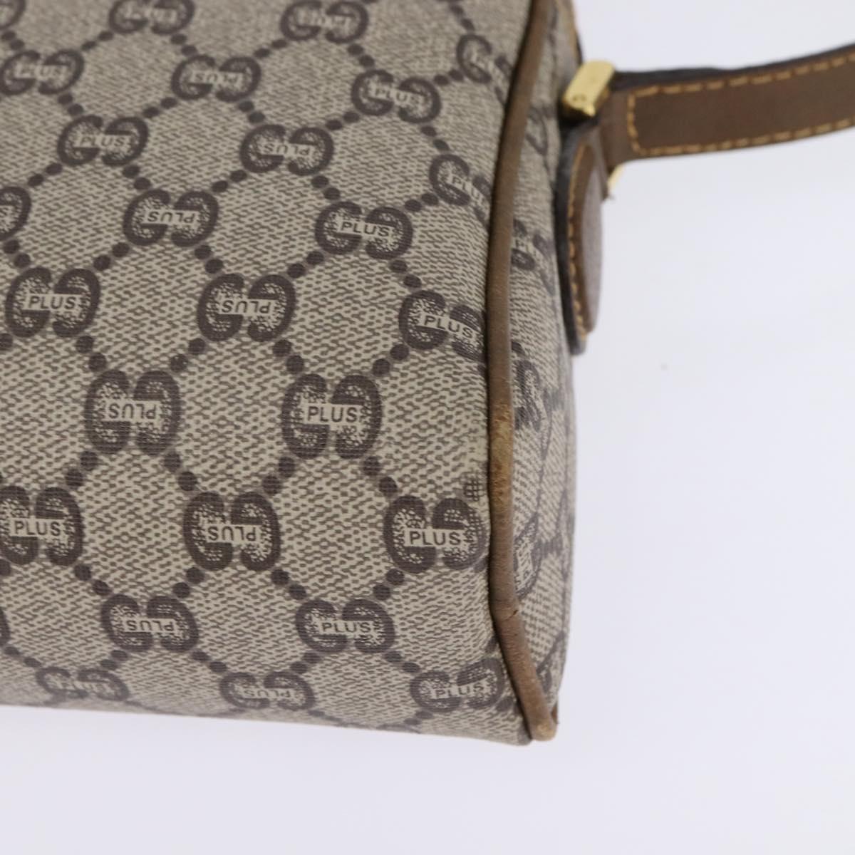 GUCCI GG Plus Supreme Web Sherry Line Shoulder Bag PVC Beige Gold Auth gh909