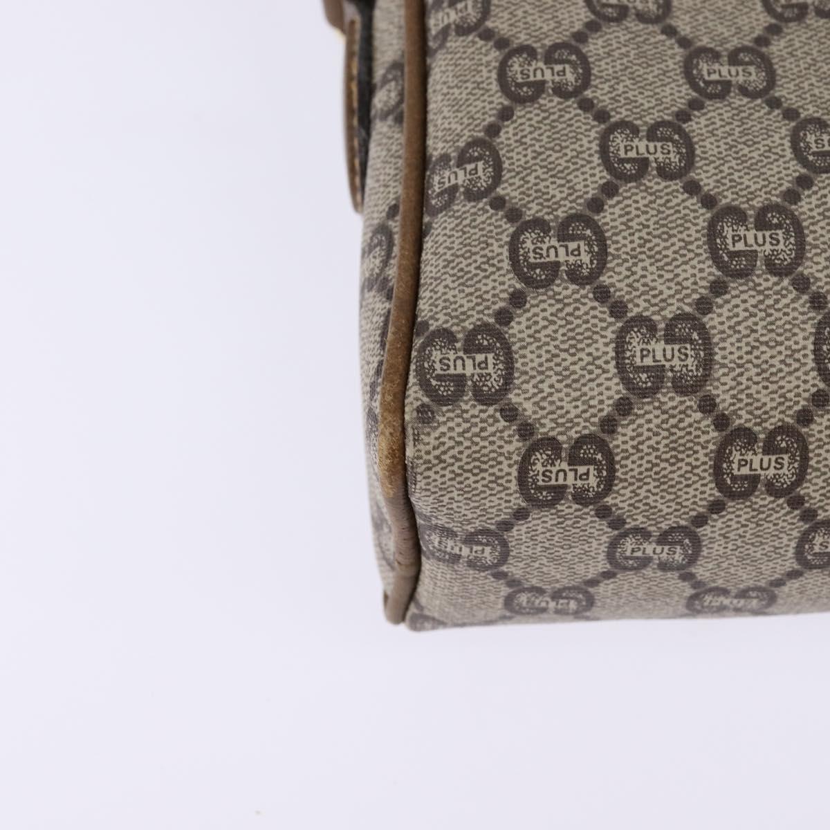 GUCCI GG Plus Supreme Web Sherry Line Shoulder Bag PVC Beige Gold Auth gh909