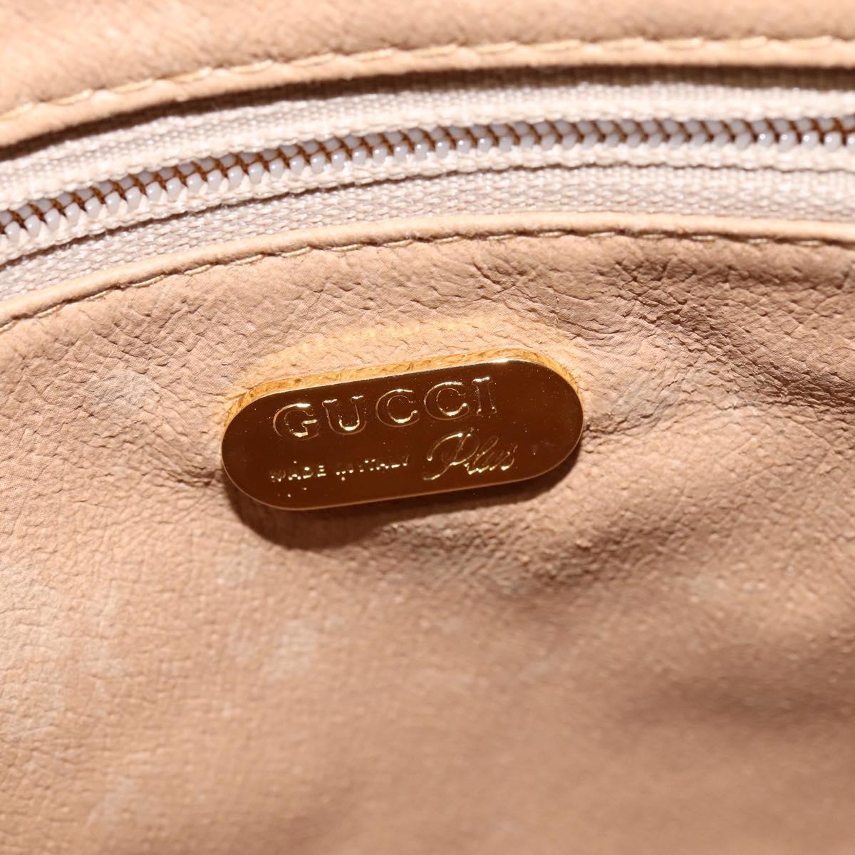 GUCCI GG Plus Supreme Web Sherry Line Shoulder Bag PVC Beige Gold Auth gh909