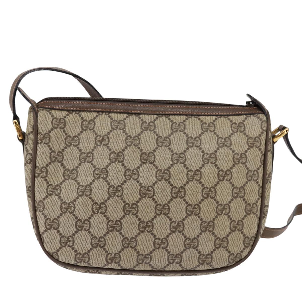 GUCCI GG Supreme Web Sherry Line Shoulder Bag PVC Beige 89 02 032 Auth gh910