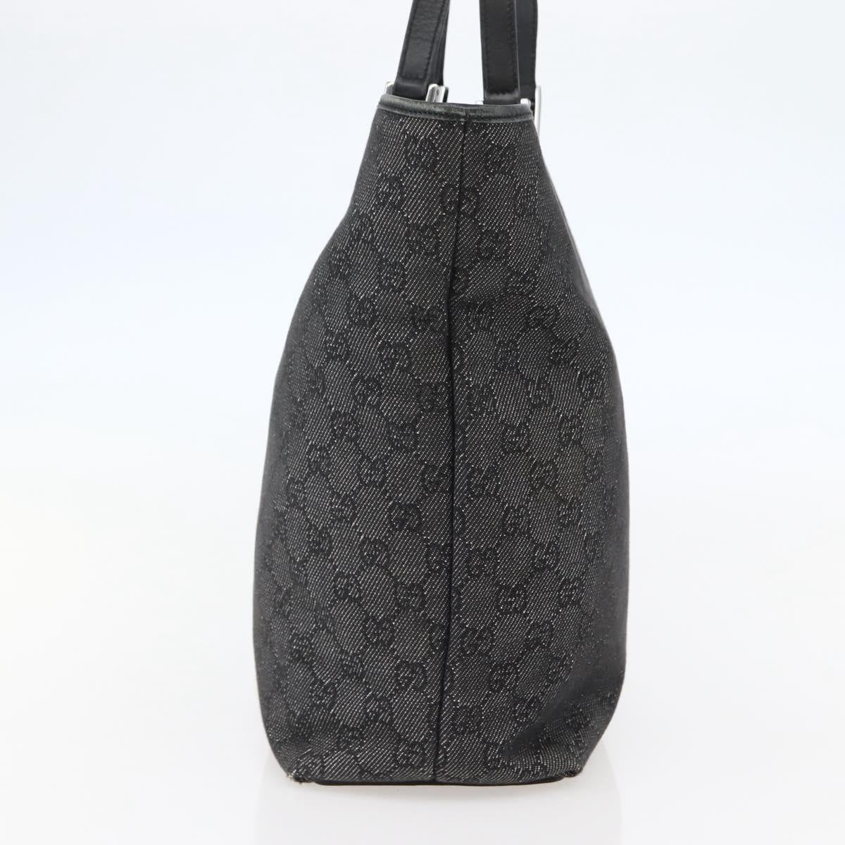 GUCCI GG Canvas Tote Bag Black Silver 31243 Auth gh911