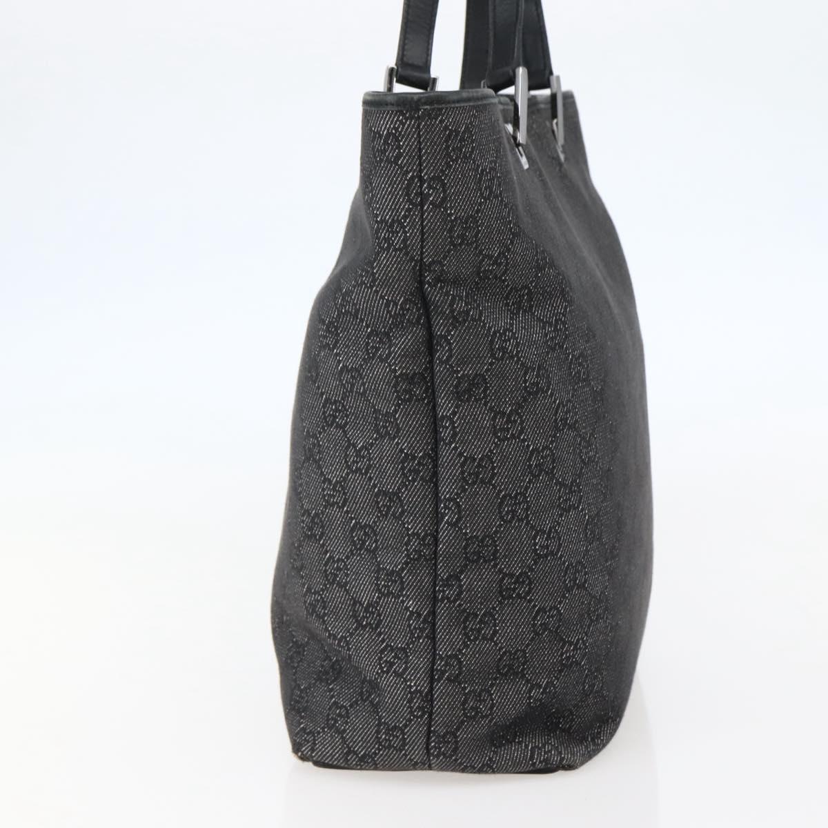 GUCCI GG Canvas Tote Bag Black Silver 31243 Auth gh911