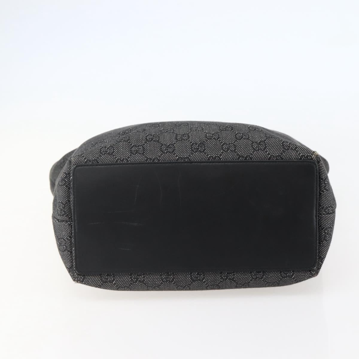 GUCCI GG Canvas Tote Bag Black Silver 31243 Auth gh911