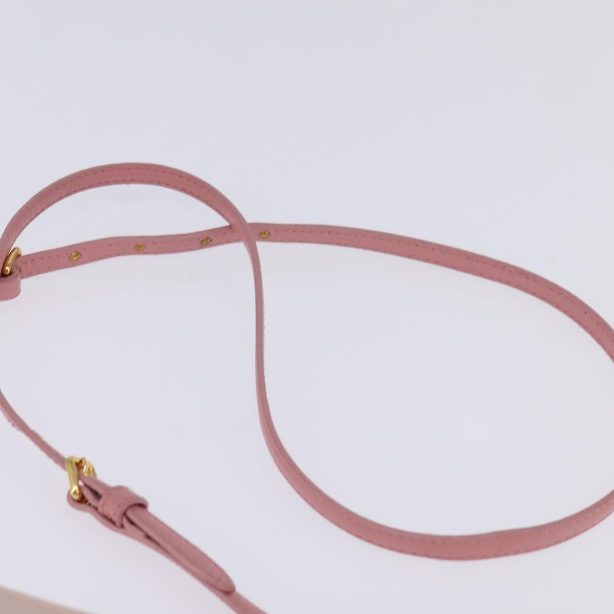 Miu Miu Madras Shoulder Bag Leather Pink Gold Auth gh914