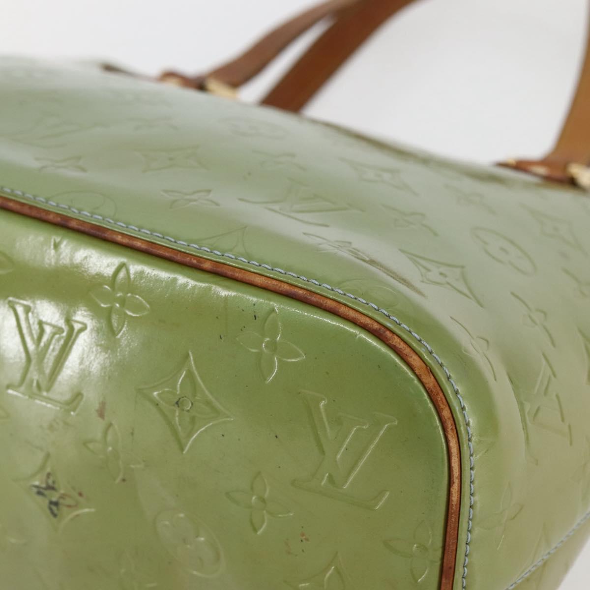 LOUIS VUITTON Monogram Vernis Houston Hand Bag Baby Blue M91005 LV Auth gh916