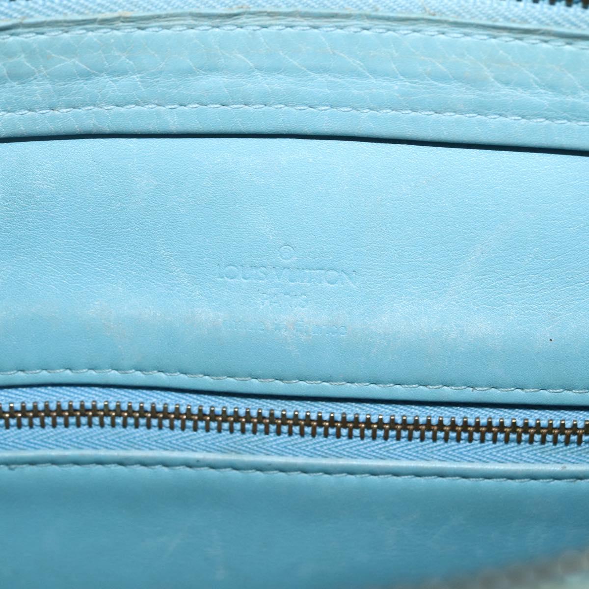 LOUIS VUITTON Monogram Vernis Houston Hand Bag Baby Blue M91005 LV Auth gh916