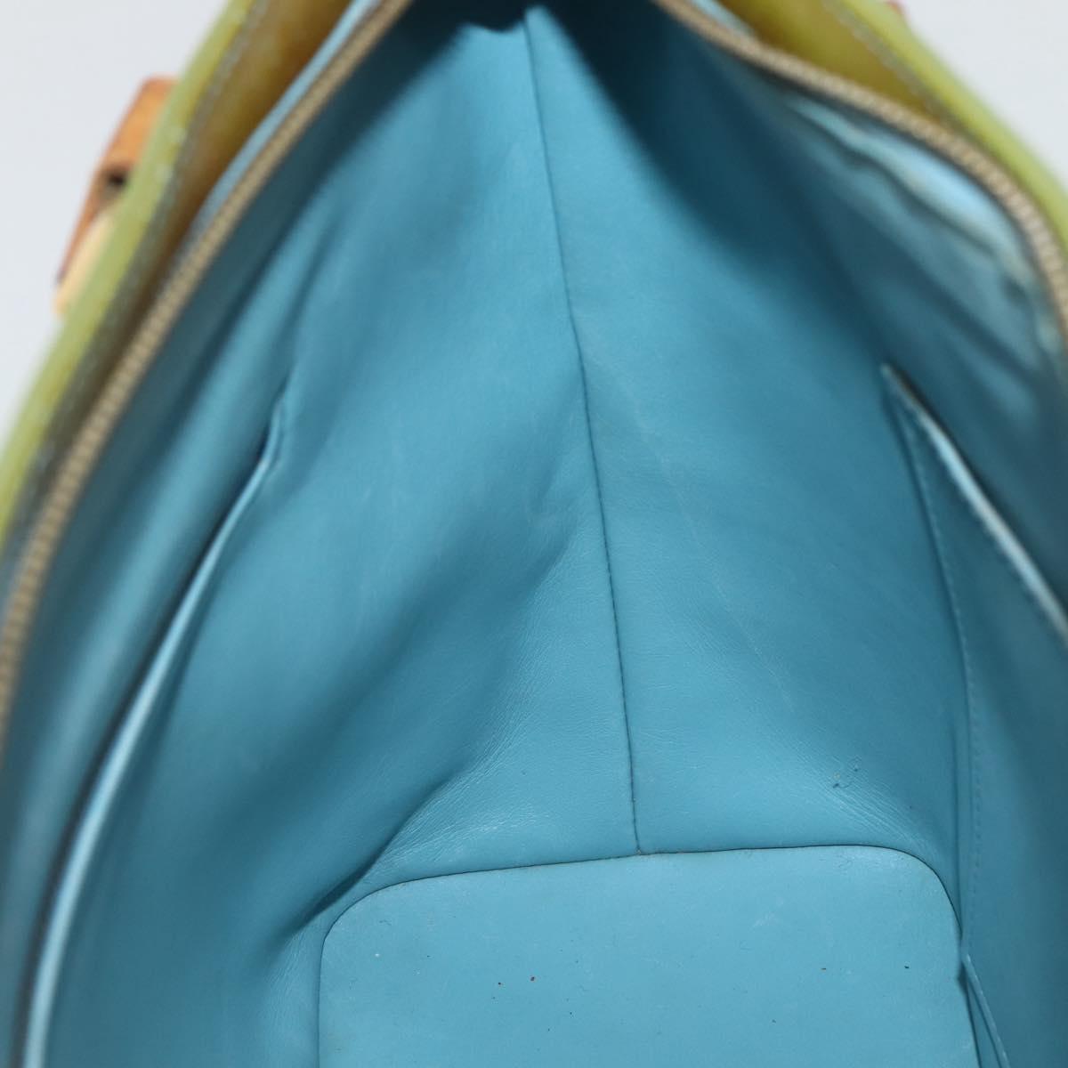 LOUIS VUITTON Monogram Vernis Houston Hand Bag Baby Blue M91005 LV Auth gh916