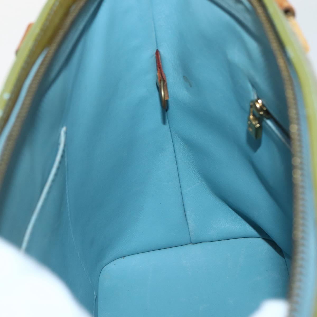 LOUIS VUITTON Monogram Vernis Houston Hand Bag Baby Blue M91005 LV Auth gh916