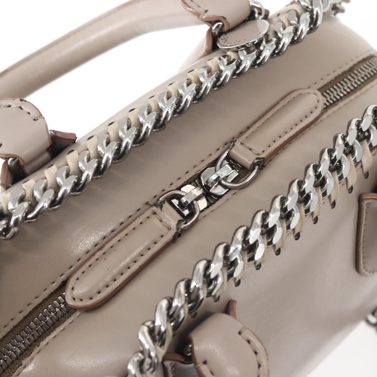 Stella MacCartney Chain Falabella Box Bag Leather 2way Gray 455137 Auth gh917