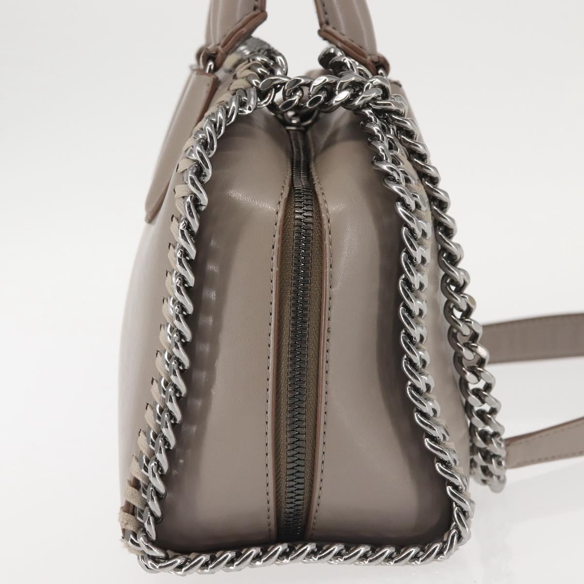 Stella MacCartney Chain Falabella Box Bag Leather 2way Gray 455137 Auth gh917