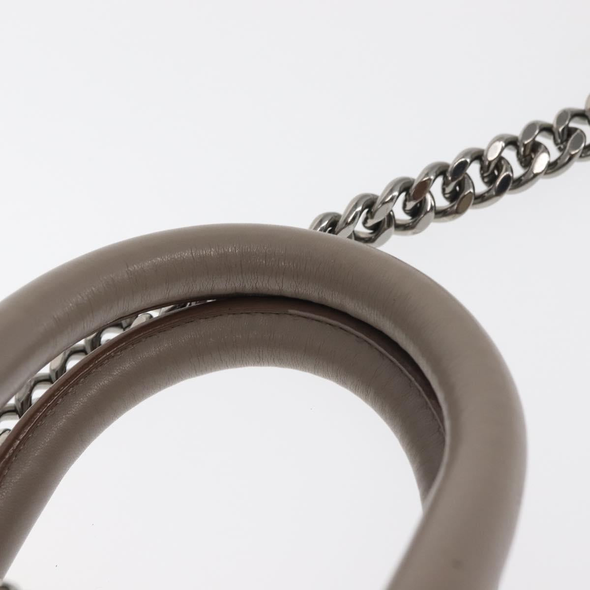 Stella MacCartney Chain Falabella Box Bag Leather 2way Gray 455137 Auth gh917