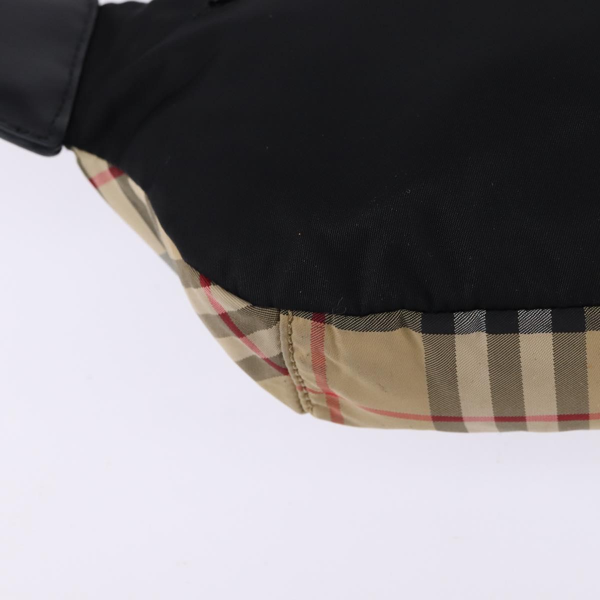 BURBERRY Nova Check Waist bag Nylon Beige Silver Auth gh918