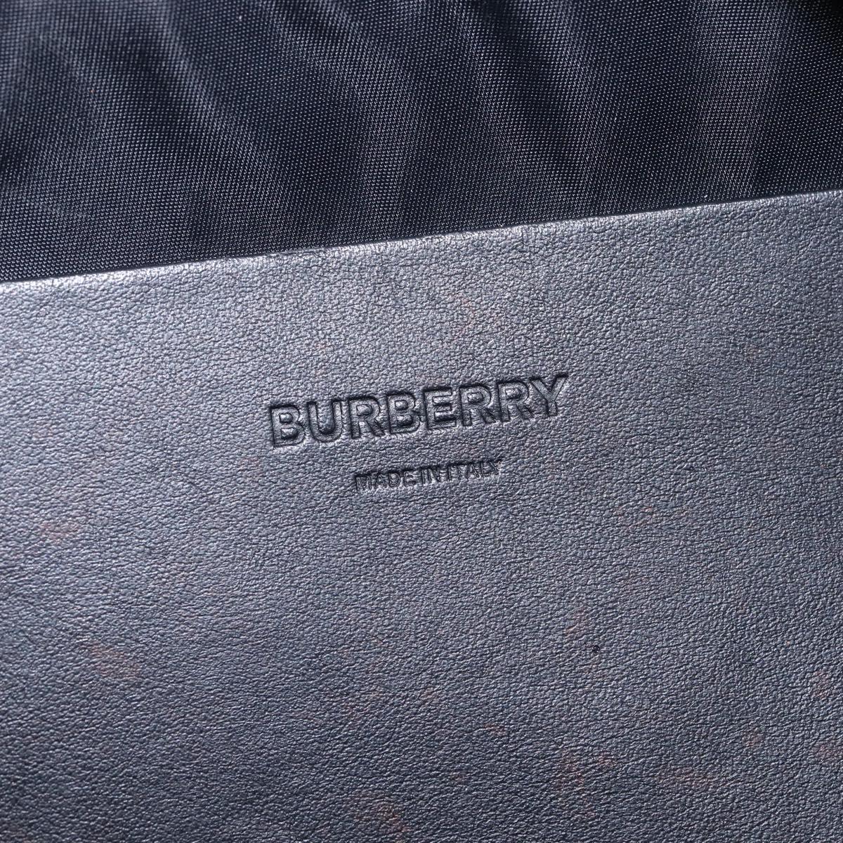 BURBERRY Nova Check Waist bag Nylon Beige Silver Auth gh918