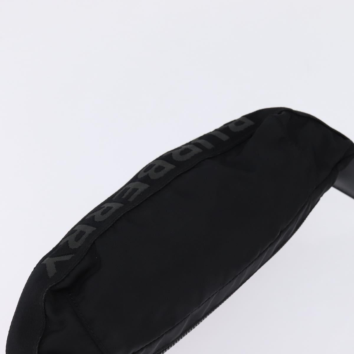 BURBERRY Nova Check Waist bag Nylon Beige Silver Auth gh918