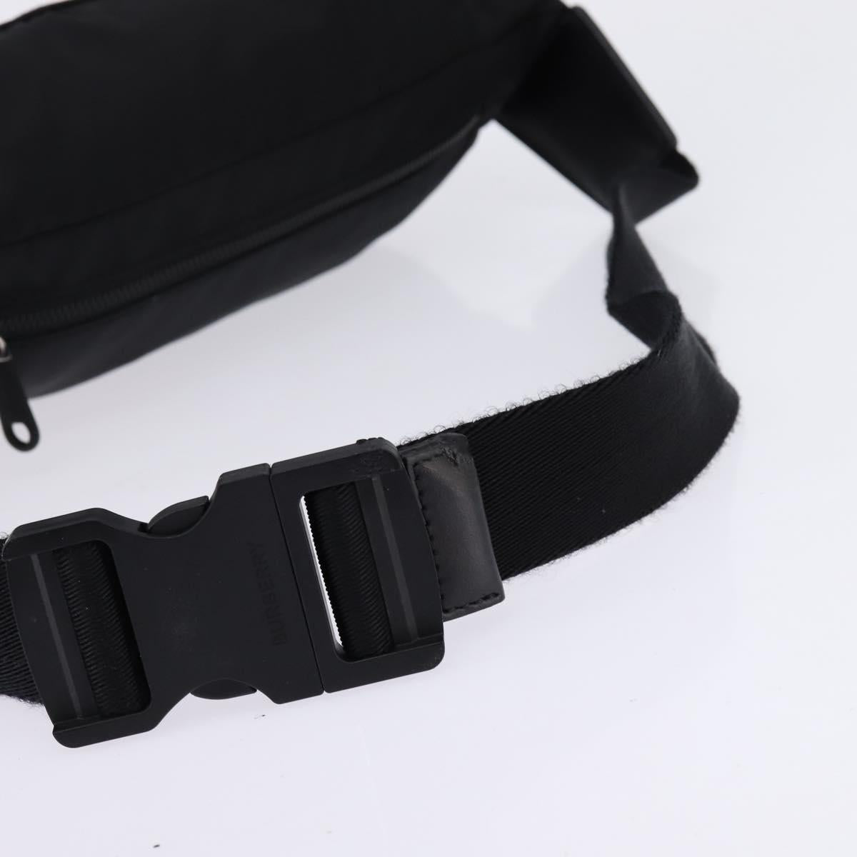 BURBERRY Nova Check Waist bag Nylon Beige Silver Auth gh918