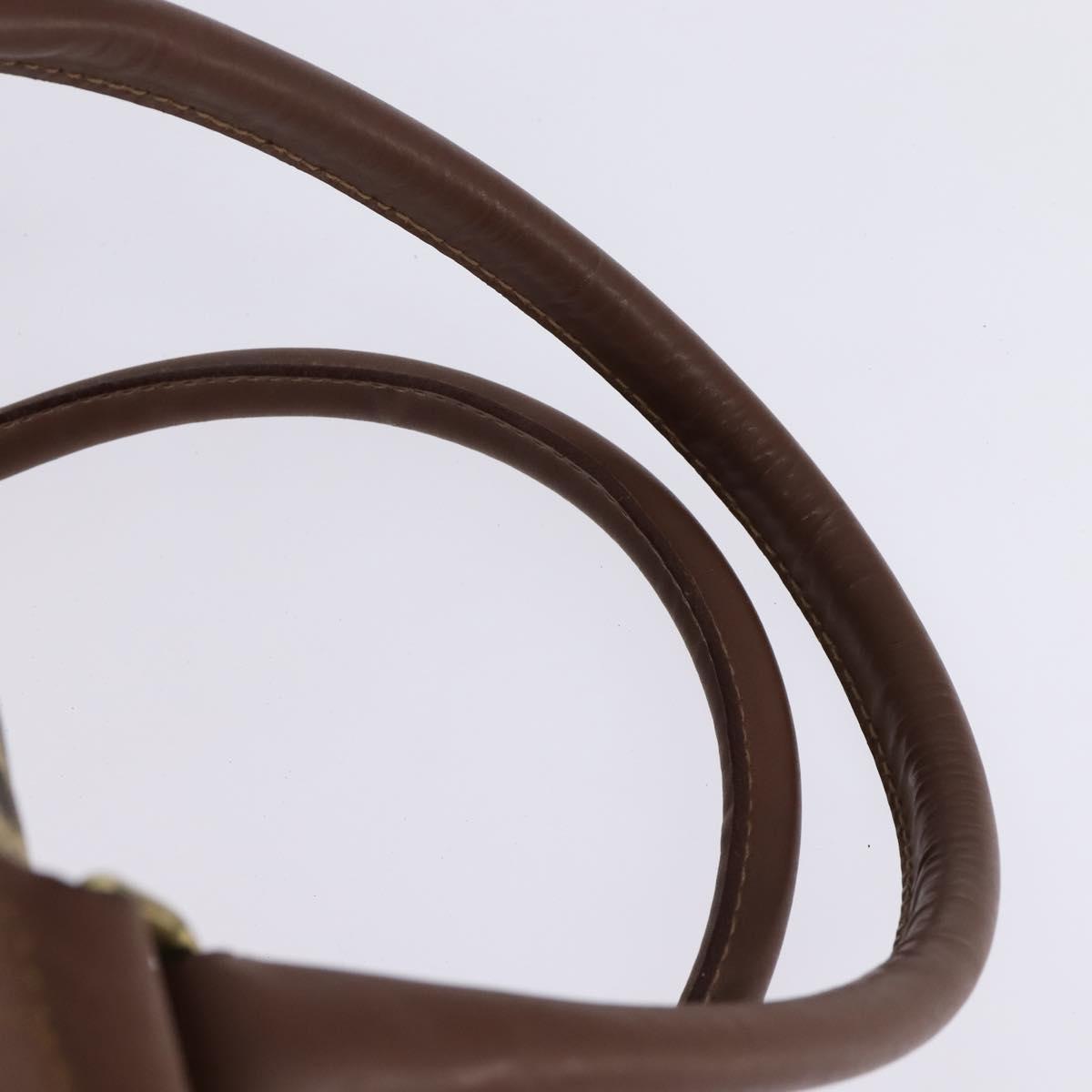 Burberrys Nova Check Boston Bag PVC Beige Gold Auth gh919