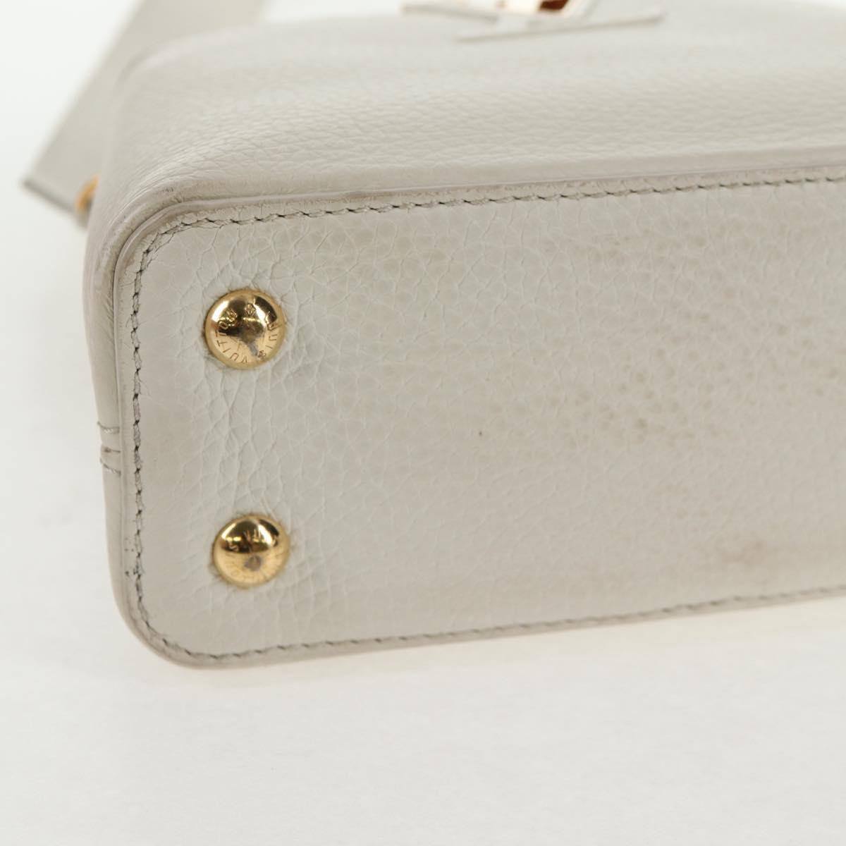 LOUIS VUITTON Capusine BB Bag Taurillon Leather 2way White M55832 LV Auth gh935V